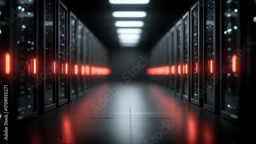 Data Center Server Array Running at High Speed