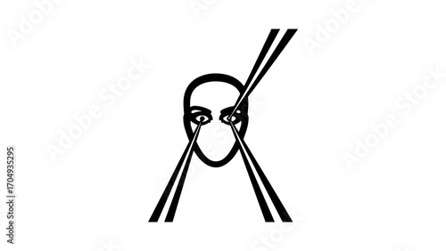Face with chopsticks with transparent background