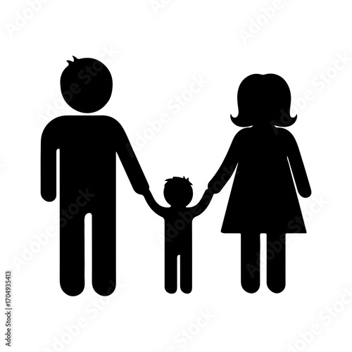Family silhouette with transparent background