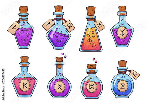 Magical Potion Bottles Vector Collection