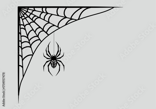 Elegant Gothic Spider Web Corner Decoration
