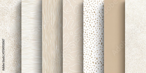 Neutral textured patterns in various designs for creative projects and interior decor