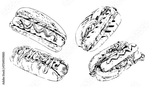 Hot dog vector variation