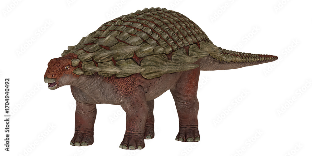 Obraz premium Realistic model of an armored dinosaur figure.