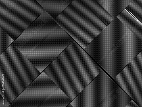 Black background with white abstract lines forming a square.