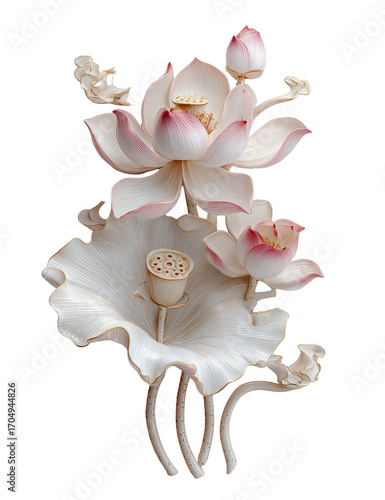 Ornate lotus blossom design