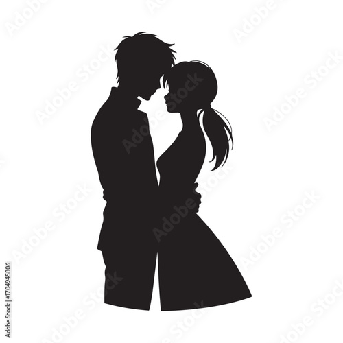 Romantic Couple Silhouette Love Art  

