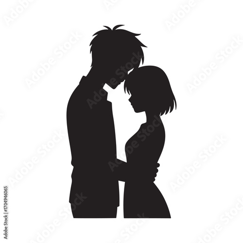 Romantic Couple Silhouette Love Art  
