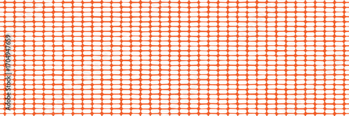 Construction site orange fence isolated on a white bg forming a seamless patern. Protection for urban work zones. Vector graphic illustration.