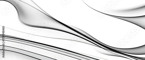 Abstract monochrome wave pattern on white background, dynamic flowing lines,  background,  dynamic