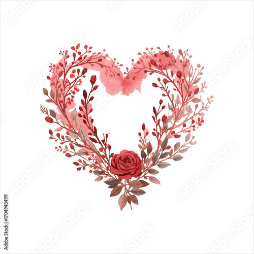 heart with floral ornament