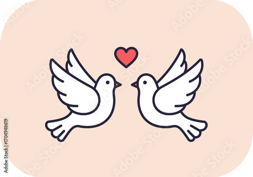 Two Doves in Love A Symbol of Peace, Unity, and Romance