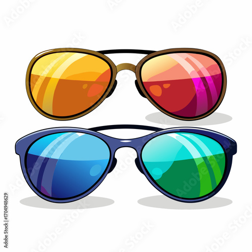 set of colorful sunglasses