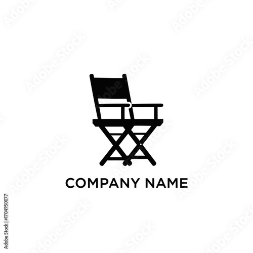 black and white directors chair logo.