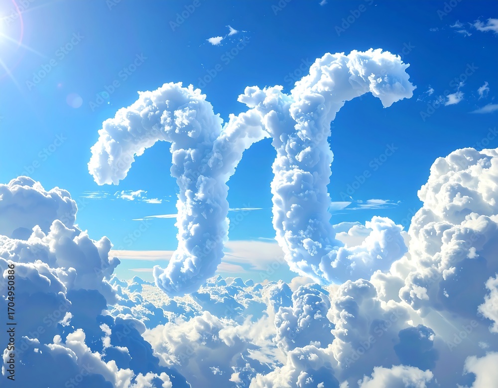 Naklejka premium Clouds forming the letter 'X' in the sky