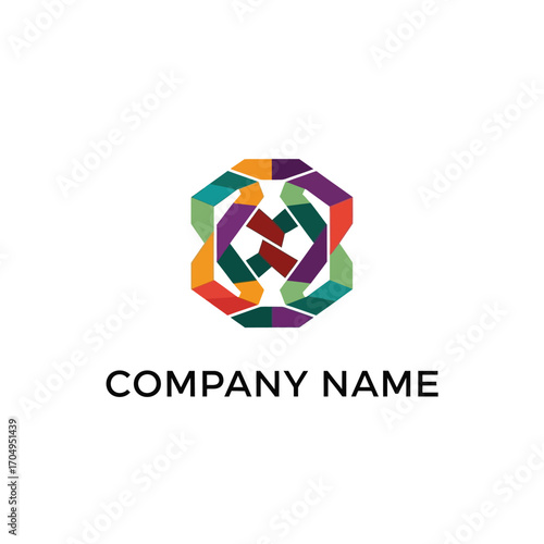 Free Download Colorful Abstract Geometric Crystal Logo Design for a Modern Company. - GFXLoad