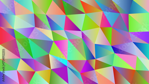 Vibrant abstract geometric pattern with colorful triangles and polygons