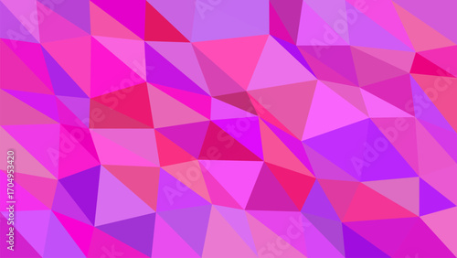 Abstract geometric pattern of pink and purple triangles with a low poly design