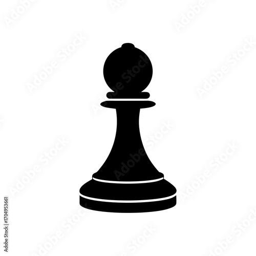 A chess piece silhouette on transparent background