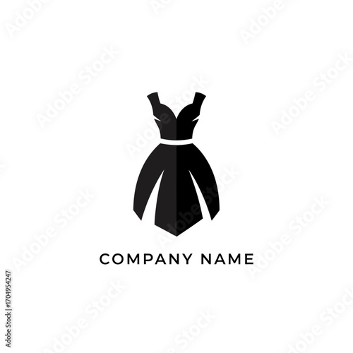 Elegant Black Dress Logo Design for Fashion Company.