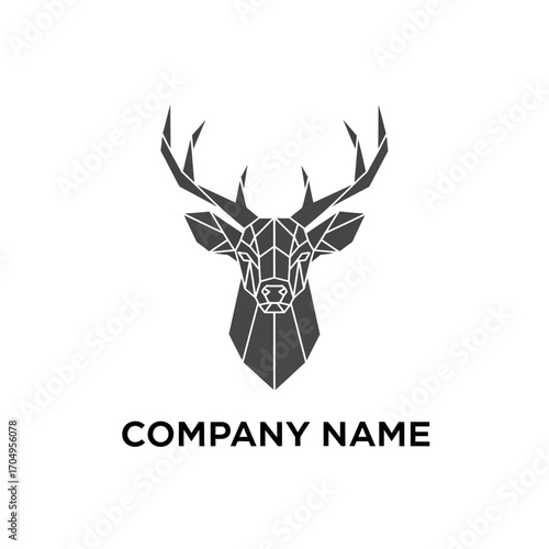 Geometric Deer Head Logo Design.