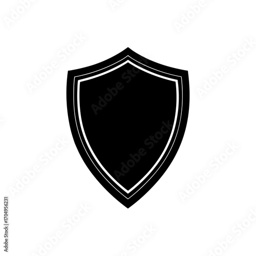 Free Download Simple black shield icon on transparent background silhouette - GFXLoad