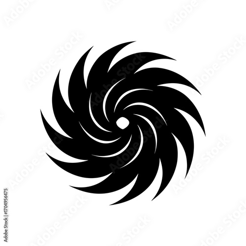 Abstract swirling graphic on transparent background silhouette