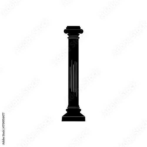 Silhouette of a column on transparent background