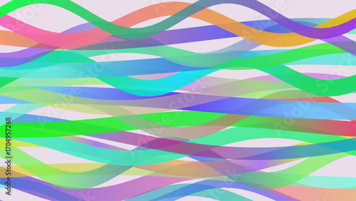 Abstract flowing colorful wavy lines create a vibrant and dynamic artistic background