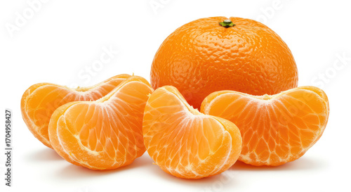tangerine on white background