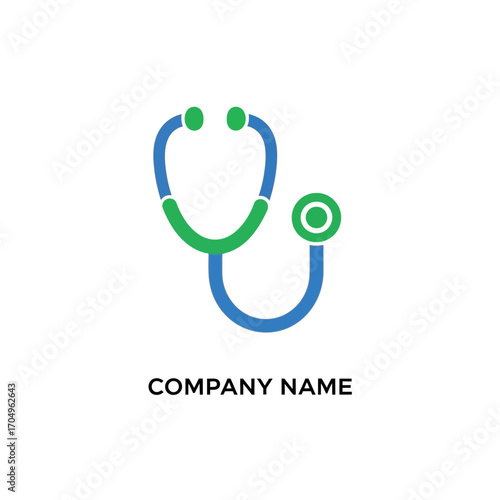 Medical stethoscope logo design for healthcare and medical services company.