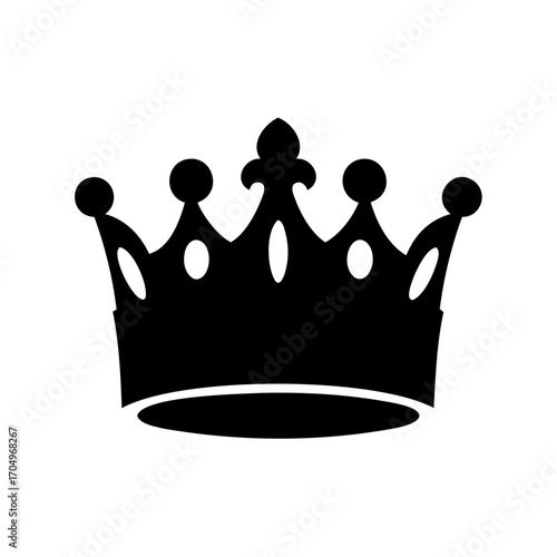 Black silhouette of a crown with a royal design and powerful symbol
