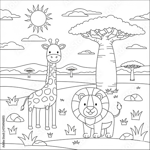 Savannah coloring page