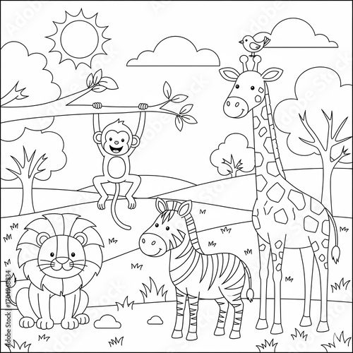 children's simple coloring. animals. Africa