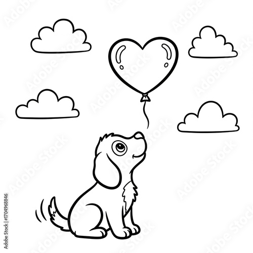 simple coloring page of a dog
