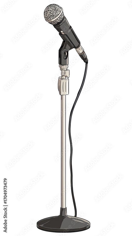 Obraz premium Standing microphone, black and gray