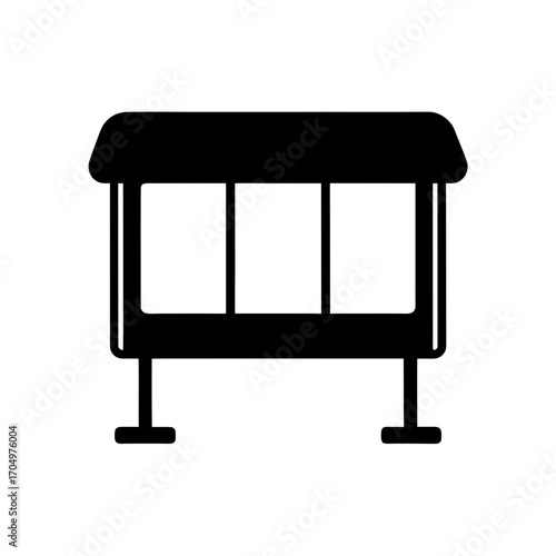 Black bulletin board icon on transparent background silhouette
