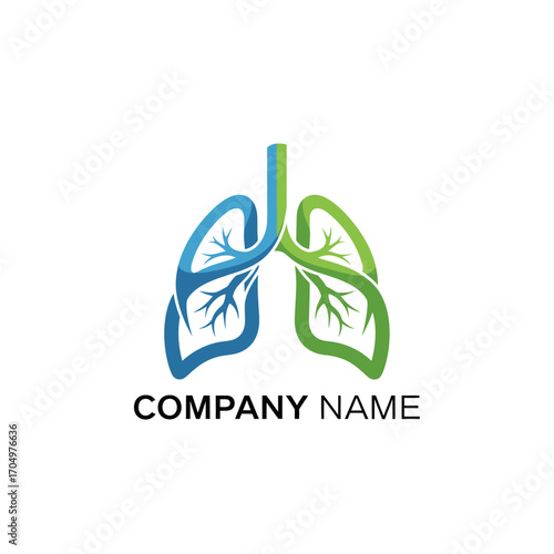 Abstract Lungs Logo Design for Medical Company.
