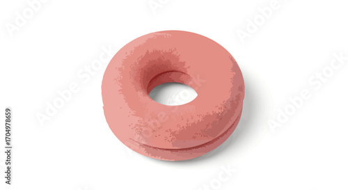 Pink donut with a hole a sweet and delicious treat.