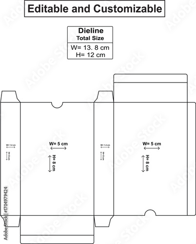 Dieline template die-cut design, box template design. medicine box design