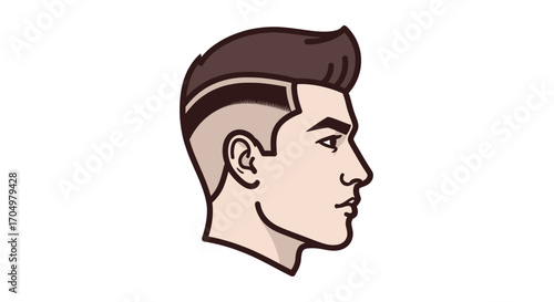 Stylish Mens Haircut Profile View.