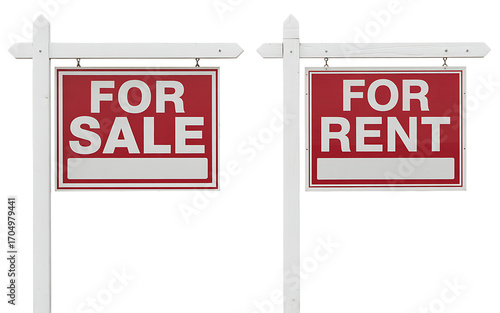 Red For Sale and For Rent Real Estate Signs property