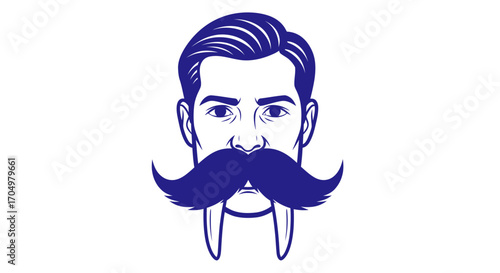 Man with a Large Mustache and Tusks.