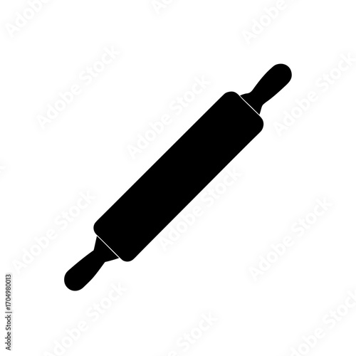 Rolling pin kitchen tool on transparent background silhouette