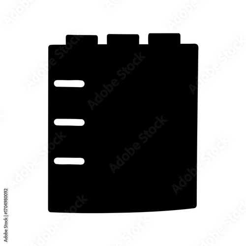 Black silhouette of a toy building block with studs on top
