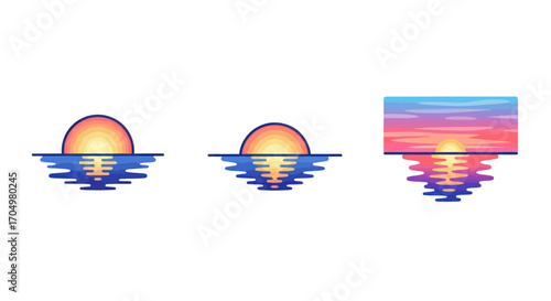 Sunset over water with vibrant colors and reflections a beautiful scene.