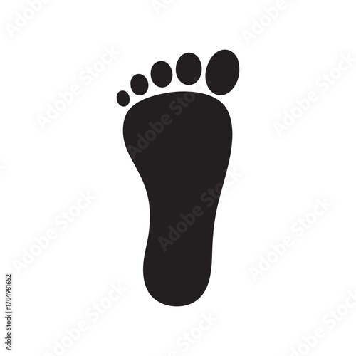 Footprint vector icon isolated on white background. 