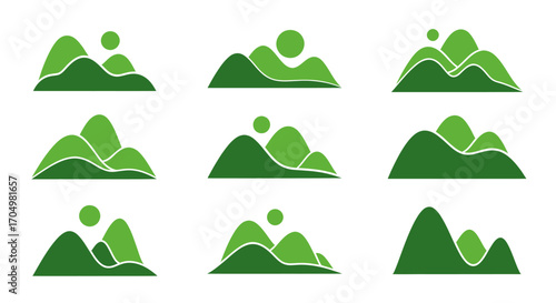 Green Mountain Illustrations: Simple Nature Icons.
