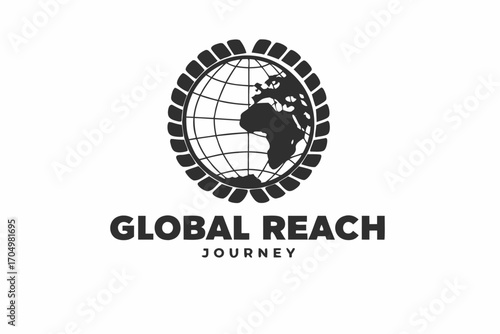 Globe Surrounded By Petals With Global Reach Text On White Background
