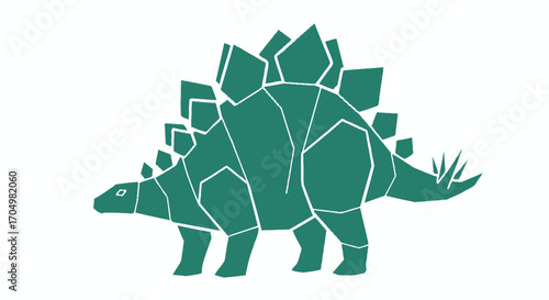 Green Stegosaurus illustration a prehistoric dinosaur from the Jurassic period.